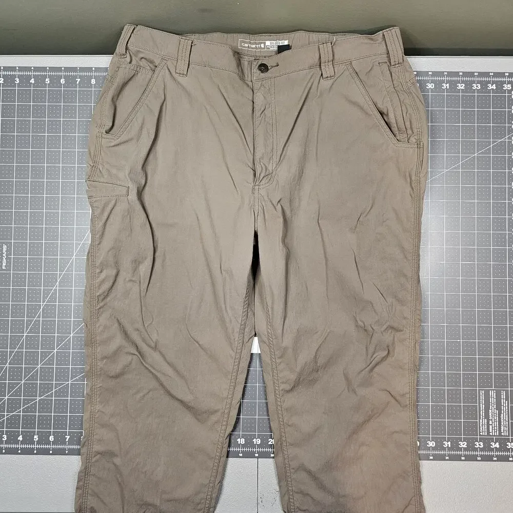 Carhartt Force Pants Mens 38x34 Green Ripstop Nylon Pocket Work Outdoor Stretch - Picture 1 of 16